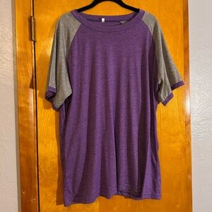 Purple and Gray Raglan Short Sleeve Tee